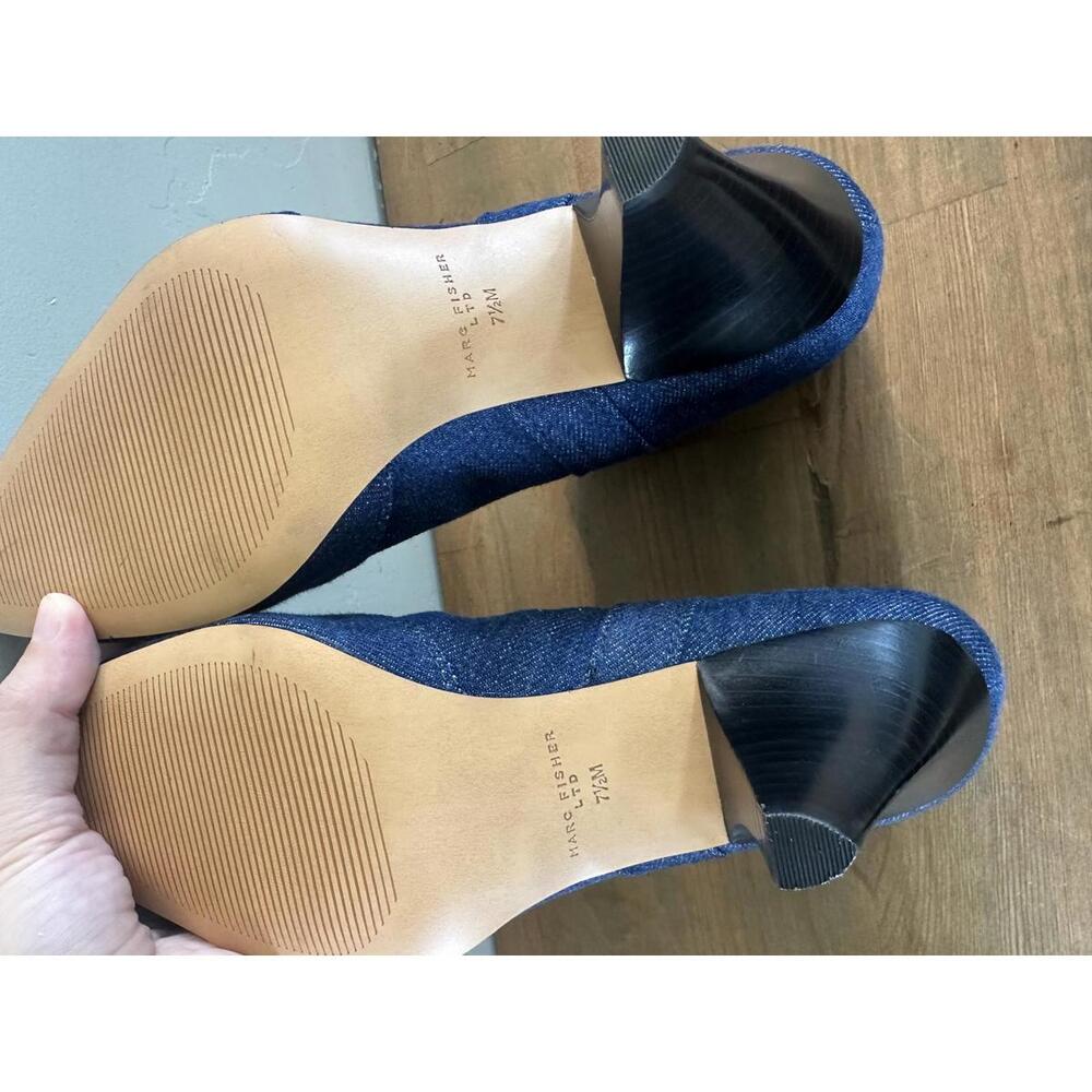 NEW Marc Fisher LTD Carissa Pull On Ankle Bootie Navy Denim Women’s size 7.5 - Picture 7 of 14